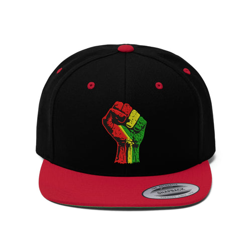 Black Power Fist Unisex Flat Bill Hat