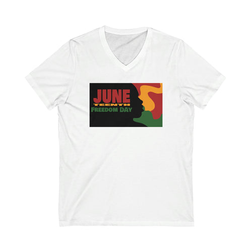 JuneTeenth Unisex Jersey Short Sleeve V-Neck Tee