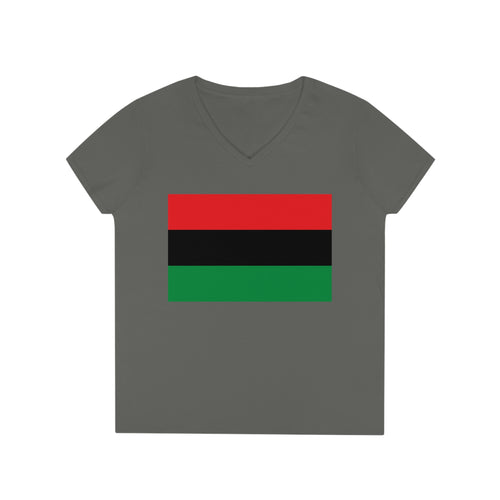 Pan African Flag Ladies' V-Neck T-Shirt