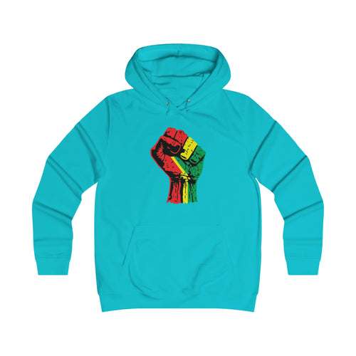 Black Power Fist Girlie College Hoodie