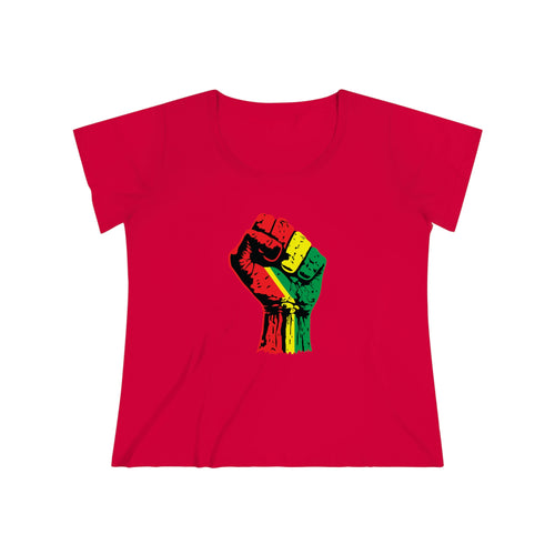 Black Power Fist Women's Curvy Tee