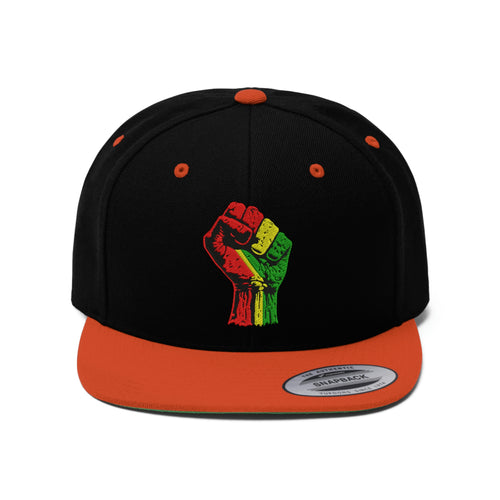 Black Power Fist Unisex Flat Bill Hat