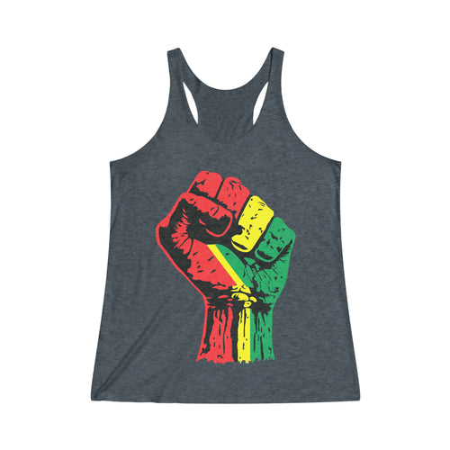 Black Power Fist Women's Tri-Blend Racerback Tank