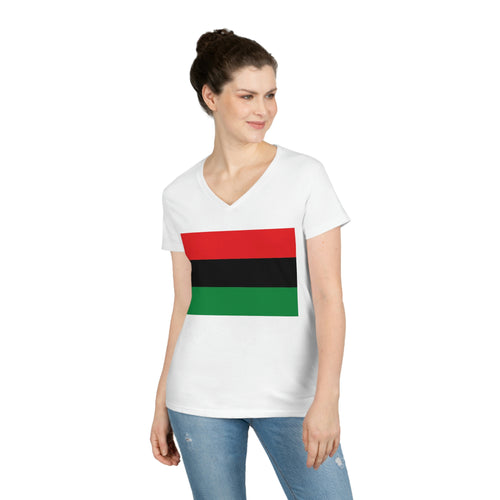 Pan African Flag Ladies' V-Neck T-Shirt