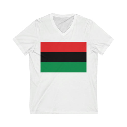 Pan African Flag Unisex Jersey Short Sleeve V-Neck Tee