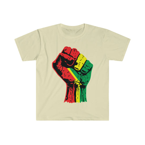 Black Power Fist Unisex Softstyle T-Shirt