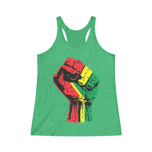 Black Power Fist Women's Tri-Blend Racerback Tank