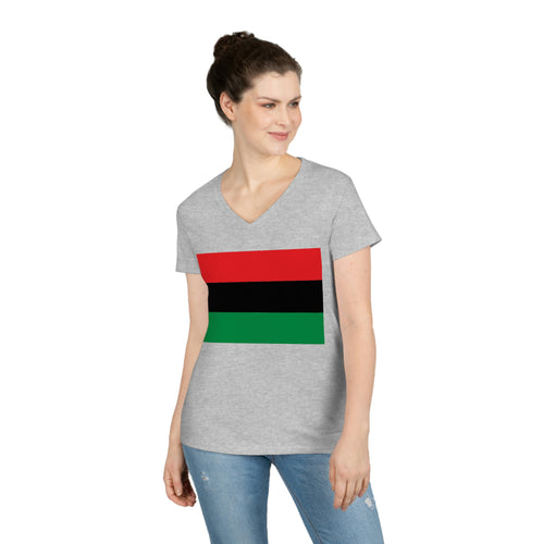 Pan African Flag Ladies' V-Neck T-Shirt