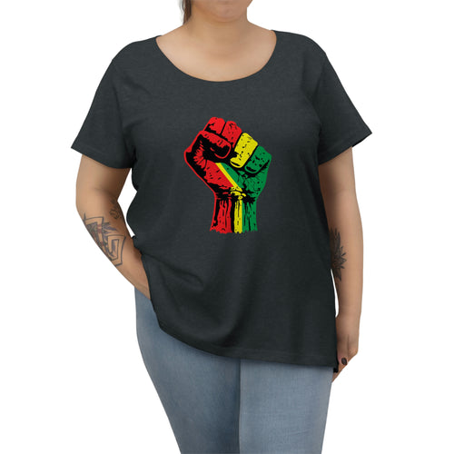 Black Power Fist Women's Curvy Tee