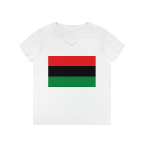 Pan African Flag Ladies' V-Neck T-Shirt