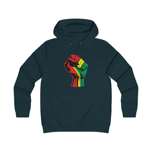 Black Power Fist Girlie College Hoodie