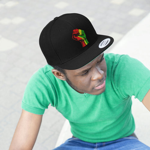 Black Power Fist Unisex Flat Bill Hat