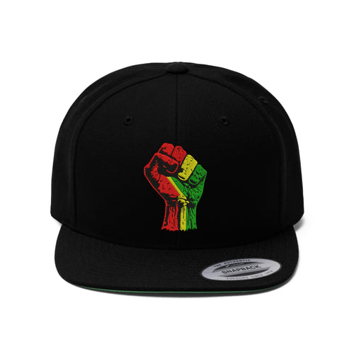 Black Power Fist Unisex Flat Bill Hat