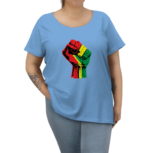 Black Power Fist Women's Curvy Tee