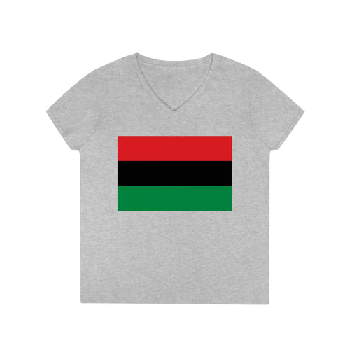 Pan African Flag Ladies' V-Neck T-Shirt