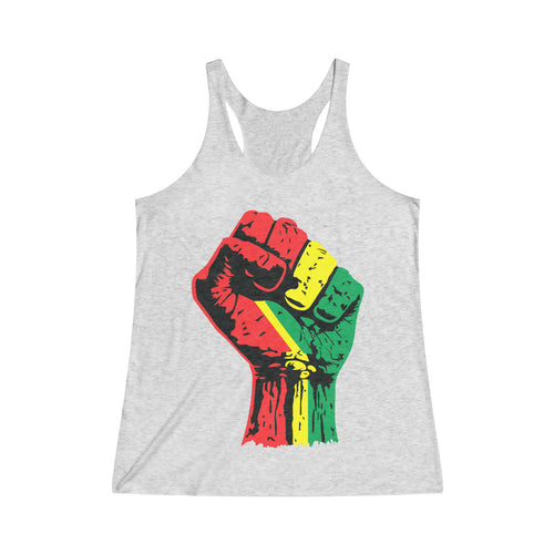 Black Power Fist Women's Tri-Blend Racerback Tank