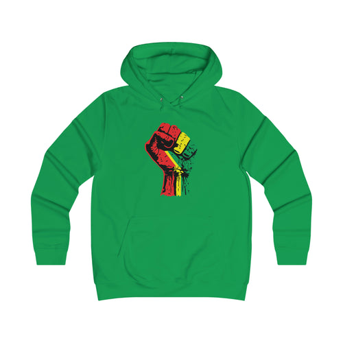 Black Power Fist Girlie College Hoodie