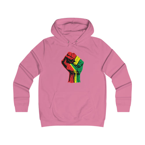 Black Power Fist Girlie College Hoodie