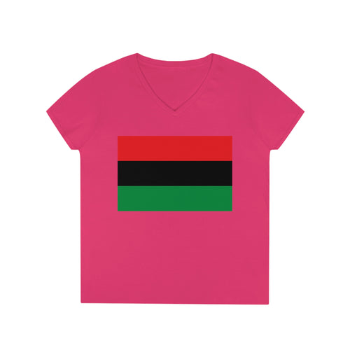 Pan African Flag Ladies' V-Neck T-Shirt