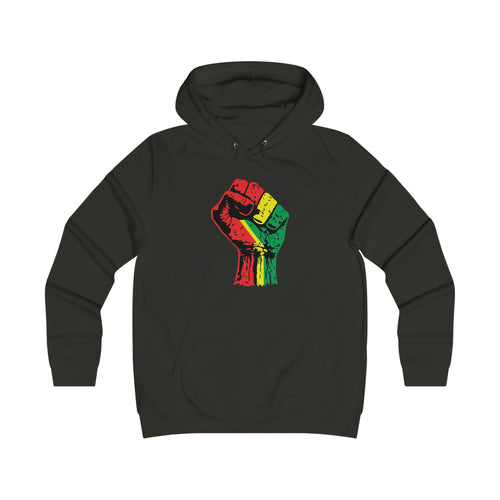 Black Power Fist Girlie College Hoodie