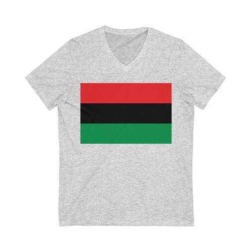 Pan African Flag Unisex Jersey Short Sleeve V-Neck Tee