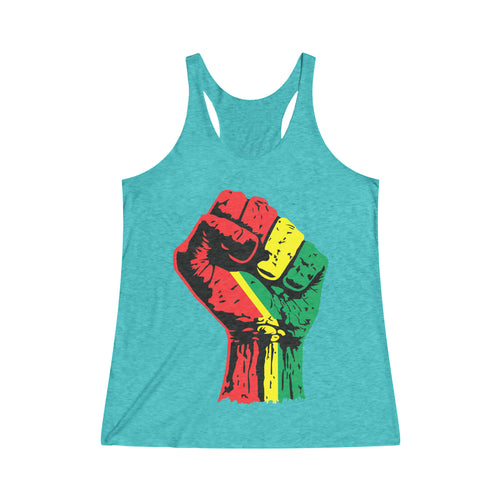 Black Power Fist Women's Tri-Blend Racerback Tank