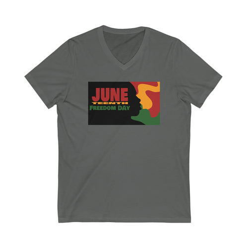 JuneTeenth Unisex Jersey Short Sleeve V-Neck Tee