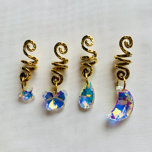 Golden Crystal Hair Cuffs