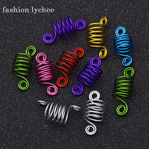 10 Piece Multicolor Hair Cuffs