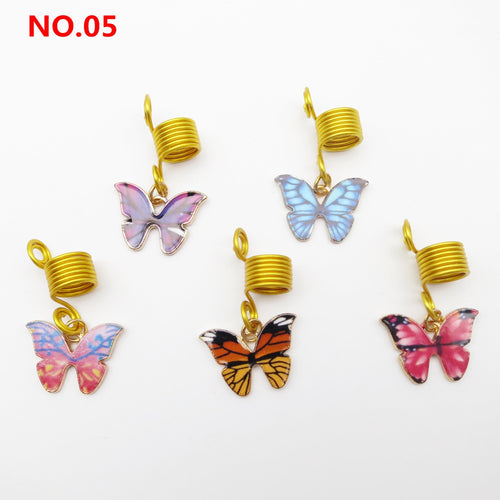 5Pcs/Pack Butterfly Loc Jewels