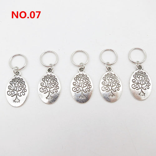 5pcs Silver Metal Loc Charms