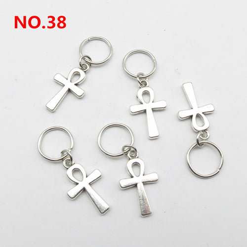 5pcs Silver Metal Loc Charms