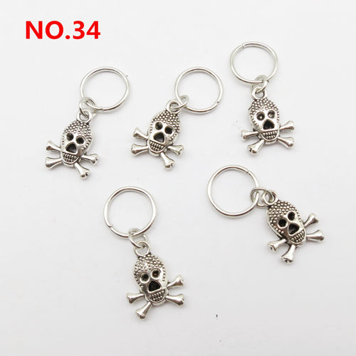 5pcs Silver Metal Loc Charms