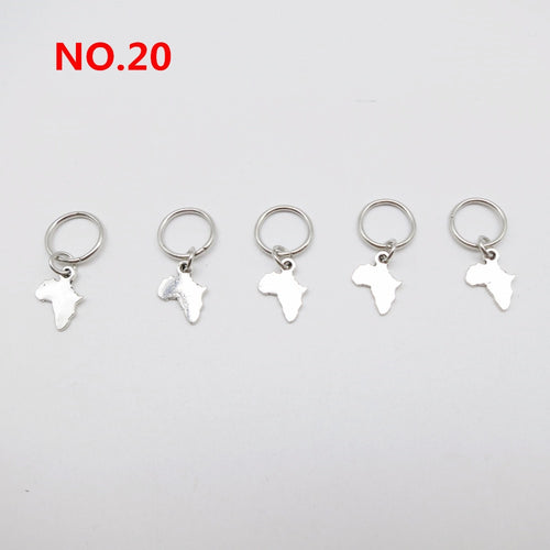 5pcs Silver Metal Loc Charms