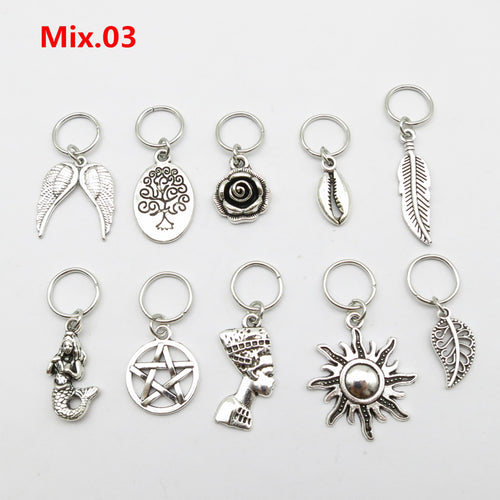 5pcs Silver Metal Loc Charms