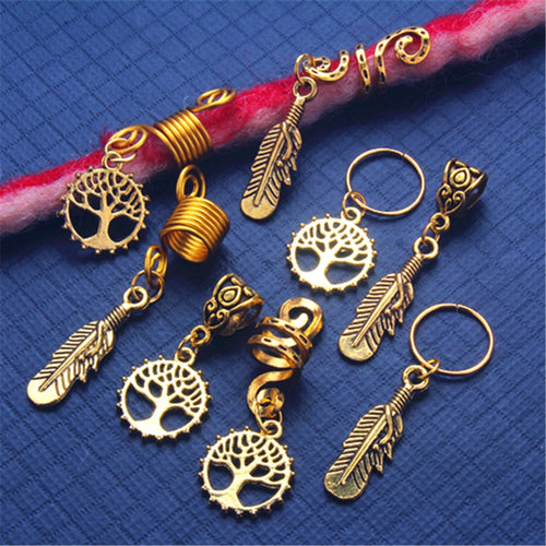 5pcs/Set  Metal Gold Colored Loc Charms