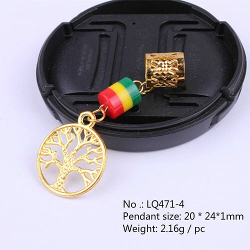 3 Piece or 5 Piece Various Rasta Loc Charms