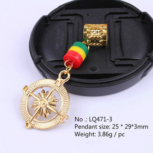 3 Piece or 5 Piece Various Rasta Loc Charms