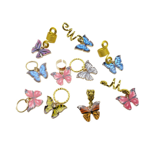 5Pcs/Pack Butterfly Loc Jewels