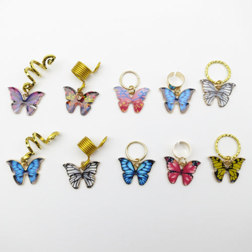 5Pcs/Pack Butterfly Loc Jewels