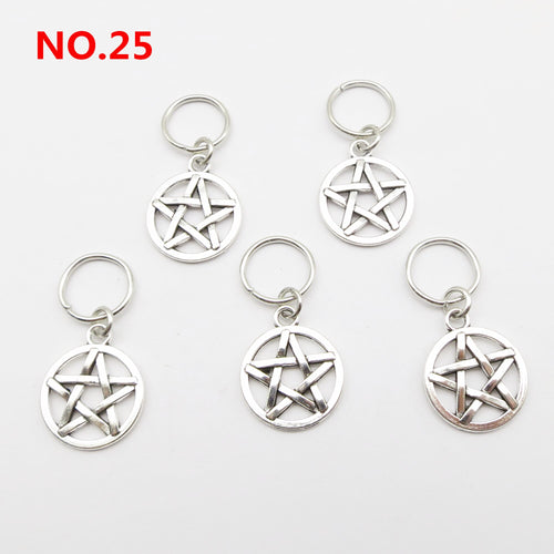 5pcs Silver Metal Loc Charms