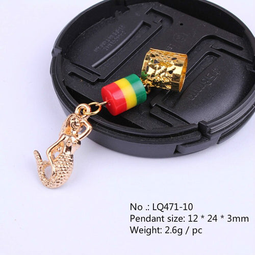 3 Piece or 5 Piece Various Rasta Loc Charms