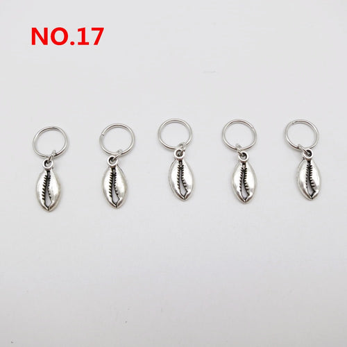 5pcs Silver Metal Loc Charms