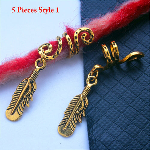 5pcs/Set  Metal Gold Colored Loc Charms