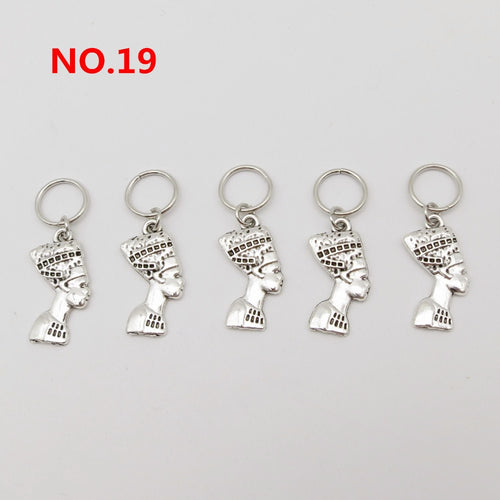 5pcs Silver Metal Loc Charms