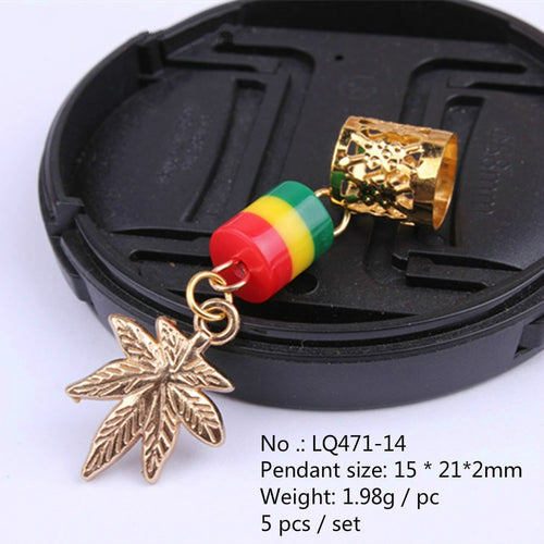 3 Piece or 5 Piece Various Rasta Loc Charms