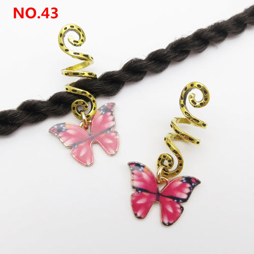 5Pcs/Pack Butterfly Loc Jewels