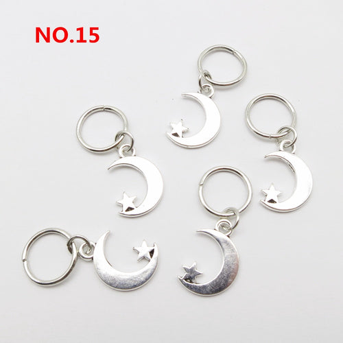 5pcs Silver Metal Loc Charms