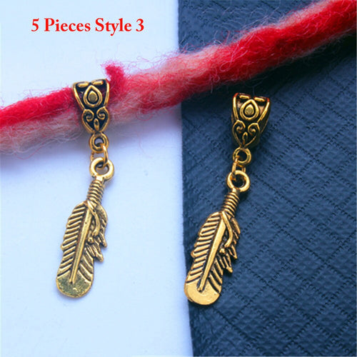 5pcs/Set  Metal Gold Colored Loc Charms