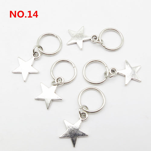 5pcs Silver Metal Loc Charms